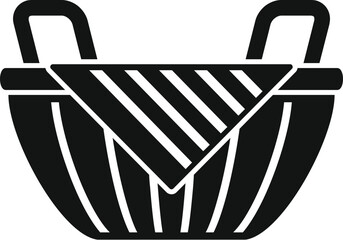 Poster - wicker icon simple vector. picnic basket. camping market