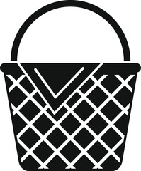 Poster - design basket icon simple vector. picnic hamper. market woven