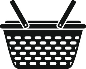 Poster - Handle basket icon simple vector. Bag picnic. Natural box