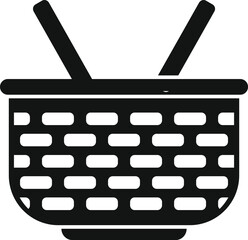 Poster - food basket icon simple vector. empty bag. natural handle