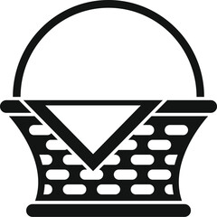Poster - camping basket icon simple vector. picnic food. natural market