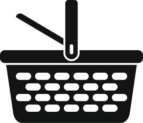 Poster - open basket icon simple vector. wicker food. camping market