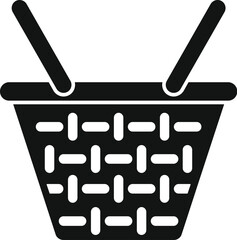 Poster - gift basket icon simple vector. picnic wicker. camping market