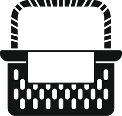 Poster - weekend basket icon simple vector. wicker picnic. natural market
