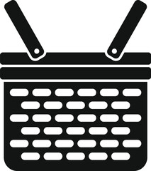 Poster - craft basket icon simple vector. handle market. weave texture