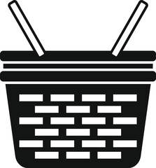 Poster - fruit basket icon simple vector. picnic wicker. handle box