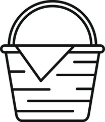 Poster - Handle basket icon outline vector. Bag picnic. Natural box