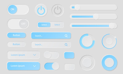 Aufkleber - user interface elements for mobile applications. modern neumorphic website and mobile app design set