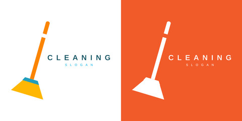 Wall Mural - Creative Cleaning Broom Logo Design with Simple Concept