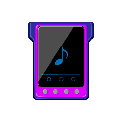 Sticker - music hifi mp3 player cartoon vector illustration