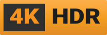 4K Ultra HD Symbol, High Definition 4K Resolution Vector