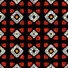 Poster - Vector ethnic tribal pattern. Seamless art image.