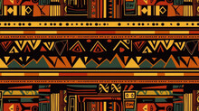 African Tribal Pattern  Illustration AI Generative.