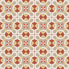 Wall Mural - Abstract Geometric Italian Tile Style Vector Seamless Pattern Trendy Fashion Colors Perfect for Allover Fabric Print or Wrapping Wall Paper