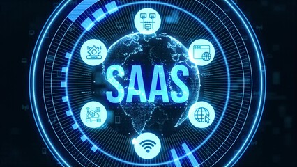 Software as a Service SaaS. Software concept. Business, modern technology, internet and networking concept.
