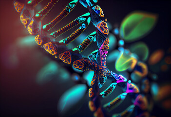 Leinwandbilder - Concept of the evolution of human DNA in the distant future. Generative ai
