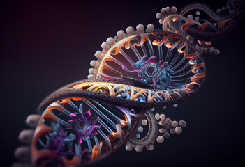 Leinwandbilder - Concept of the evolution of human DNA in the distant future. Generative ai