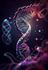 Leinwandbilder - Concept of the evolution of human DNA in the distant future. Generative ai
