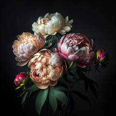 Poster - Bouquet of peonies - AI generated image