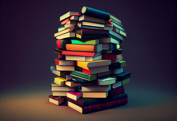 Poster - Beautiful abstract books concept, contemporary colors and mood social background. Generative AI technology.