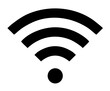 © infinity - Wifi wireless internet signal flat black icon isolated on transparent background, wi-fi symbol for apps,smartphone,ui,and websites.