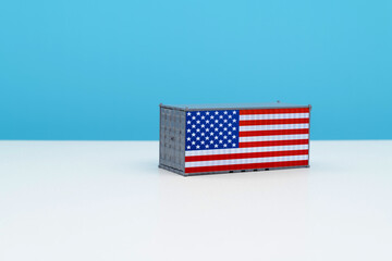 Poster - Cargo container with USA flag