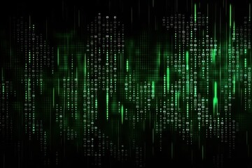 Fototapete - Abstract background, digital data matrix. Generative ai
