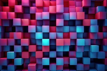 Fototapete - Square colorful mosaic pattern background. Generative ai