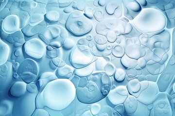 Poster - Water ink bubbles in light blue color can be used as a background, decoration, print, graphic resource. Generative ai