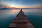 Fototapeta  - wooden pier at sunset