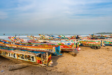 Colourful Fishing Boats, Cap Skirring, Casamance, Senegal