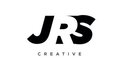 Wall Mural - JRS letters negative space logo design. creative typography monogram vector	