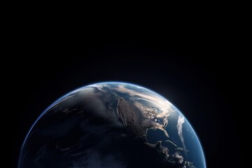 Poster - Planet Earth in space 3D rendering. Generative ai