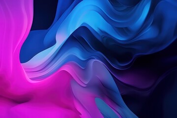 Poster - Dynamic Blue and Magenta color splash fine art in the dark background. Generative AI