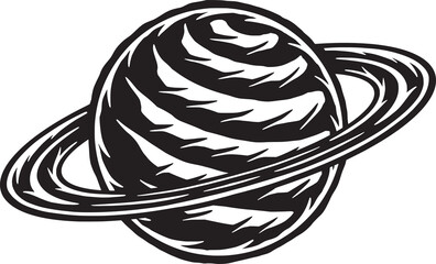 Wall Mural - vintage retro space galaxy planet. can be used for logo, badge, label. mark, poster or print. monoch