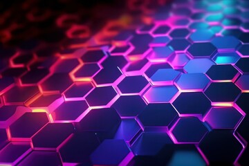 Aufkleber - Hexagonal pattern background gradient. Generative ai