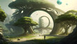 © PIRMYN - Futuristic beautiful nature village. Generative AI
