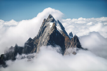 Wall Mural - clouds over the mountains with snow - generative ai