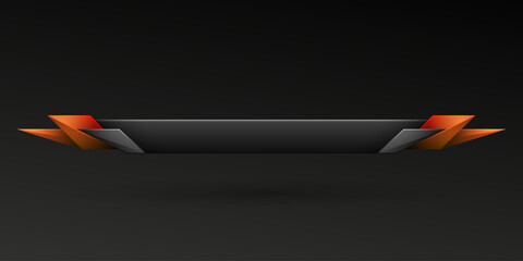 Wall Mural - Futuristic black lower third game interface screen title banner bar template