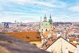 Fototapeta Na sufit - Rooftop view over Mala Strana and city skyline, Prague, Czech Republic