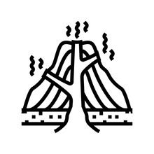 Stratovolcano Lava Line Icon Vector Illustration