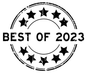 Canvas Print - Grunge black best of 2023 word round rubber seal stamp on white background