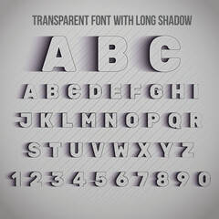 Poster - Vector Retro 3D Font with shadow. Vintage Alphabet on grunge background