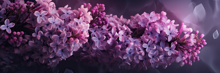 Sticker - Background with lilacs. Generative AI image.