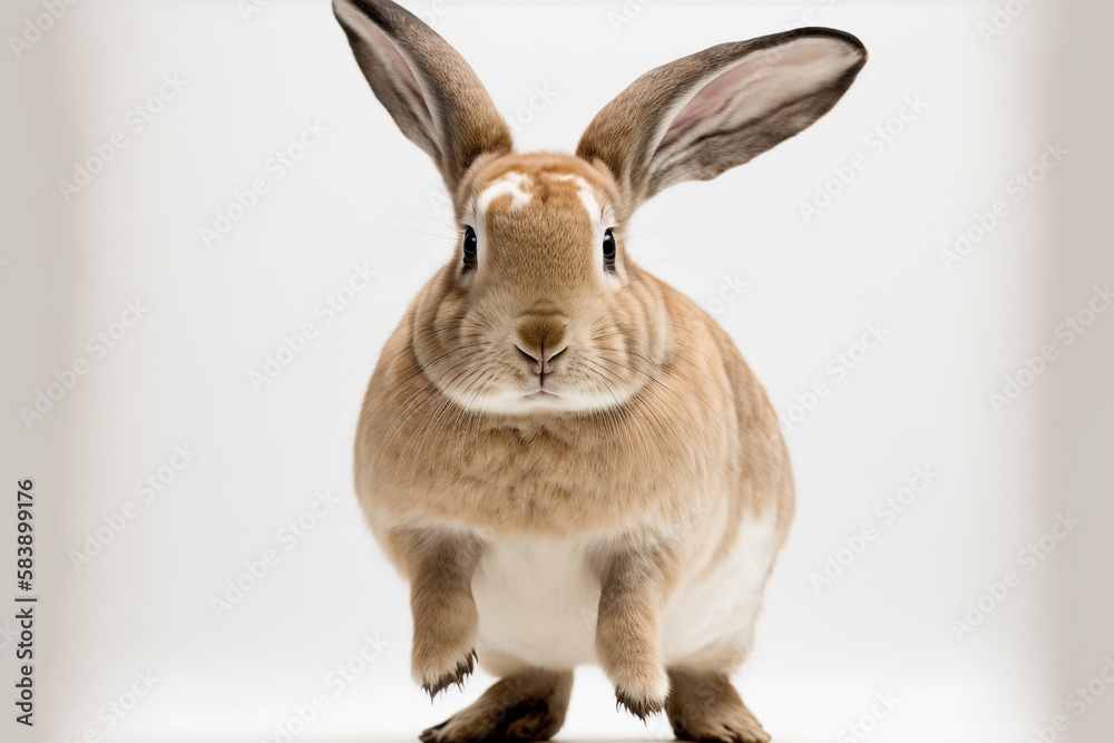 rabbit on white background, full body with free space, Made by AI ...