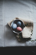 Colorful Easter Eggs In A Bowl