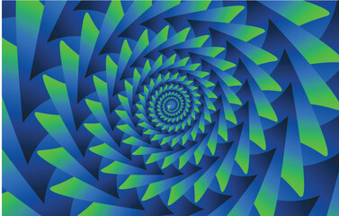 Sticker - circular motion moving spin spiral optical illusion vector illustration