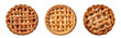 Top down view of open pie on transparent background. Generative AI