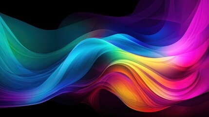 LGBT flag wallpaper. Waves of the color of the rainbow. Abstract background generative ai