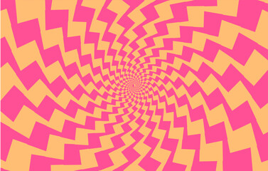 Sticker - Optical illusion psychedelic hypnotic surreal abstract background. Vector illustration.